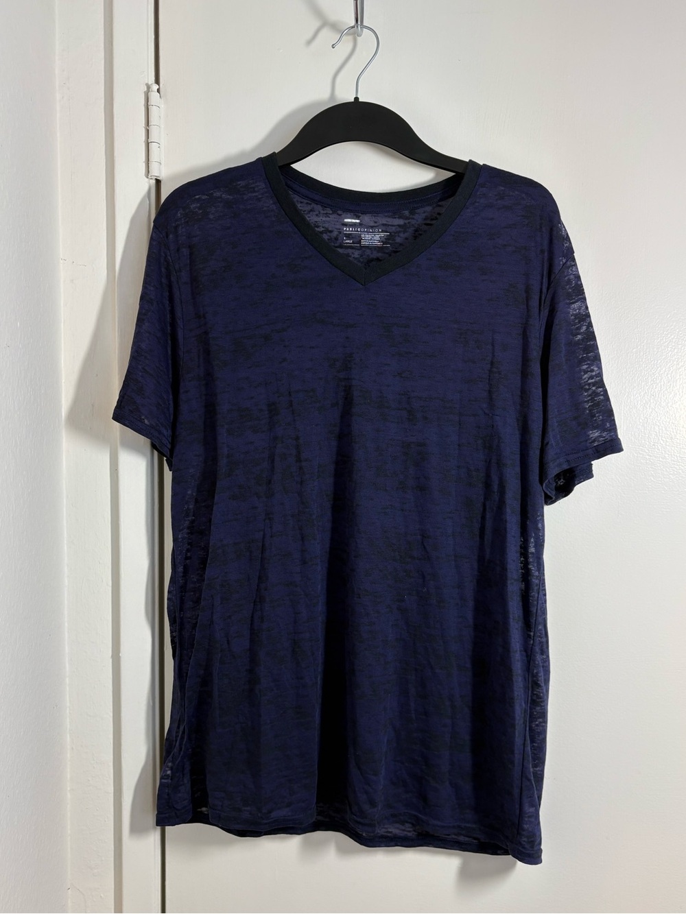 PUBLICOPINION Navy V-Neck Men's Shirt
